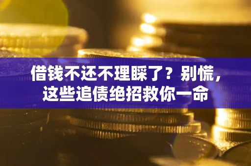 北京借钱不还不理睬了？别慌，这些追债绝招救你一命